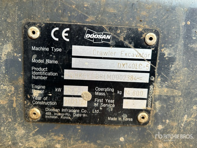 2021 Doosan DX140LC-5 Tracked Excavator - מחפר סורק: תמונה 2 2021 Doosan DX140LC-5 Tracked Excavator - מחפר סורק: תמונה 2