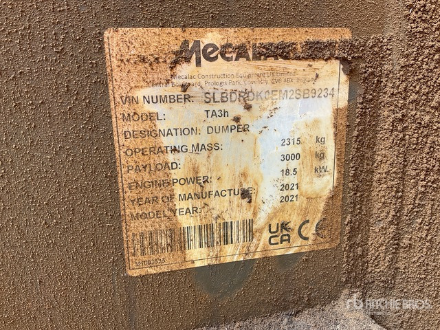 2021 Mecalac TA3H Hydrostatic Dumper - מסיר פסולת: תמונה 1 2021 Mecalac TA3H Hydrostatic Dumper - מסיר פסולת: תמונה 1