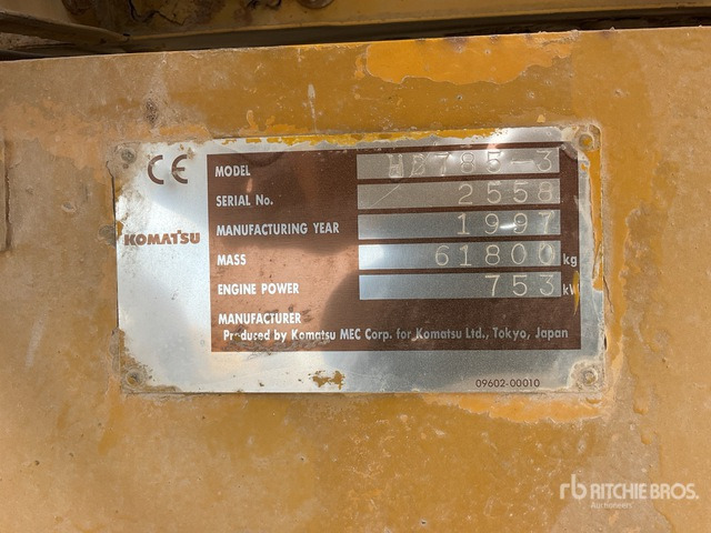 1997 Komatsu HD785-3 Haul Truck - משאית סלעים/ מסיר פסולת קשיח: תמונה 5 1997 Komatsu HD785-3 Haul Truck - משאית סלעים/ מסיר פסולת קשיח: תמונה 5
