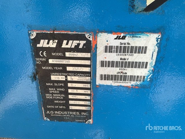 2005 JLG 800AJ 4WD Diesel Articulating Boom Lift - זרוע מרפקי: תמונה 2 2005 JLG 800AJ 4WD Diesel Articulating Boom Lift - זרוע מרפקי: תמונה 2