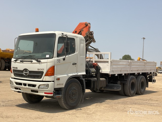 2007 Hino 500 Palfinger PK1000 4.5 ton Knuckl ... Flatbed Truck with Crane - משאית צד נופל/ שטוחה, משאית מנוף: תמונה 1 2007 Hino 500 Palfinger PK1000 4.5 ton Knuckl ... Flatbed Truck with Crane - משאית צד נופל/ שטוחה, משאית מנוף: תמונה 1