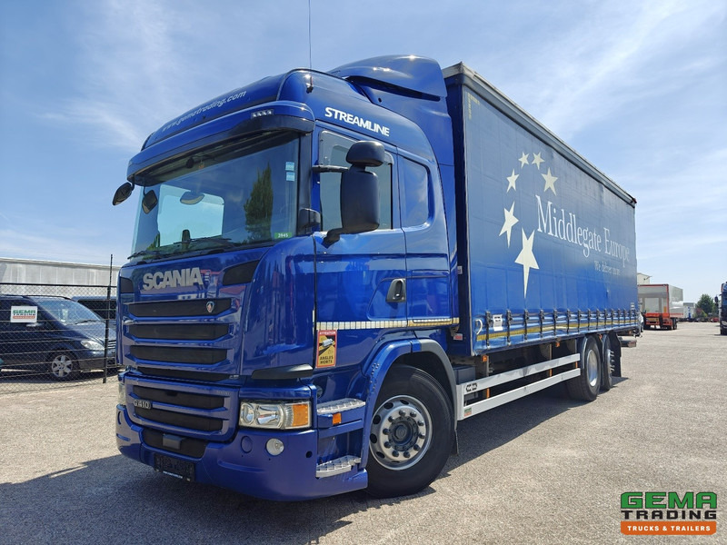 Scania G410 6x2/4 Streamline Euro6 - Retarder - Schuifzeilenbak 8.2M + Laadklep 1500kg - Smart Tacho V2 - משאית וילונות צד: תמונה 1 Scania G410 6x2/4 Streamline Euro6 - Retarder - Schuifzeilenbak 8.2M + Laadklep 1500kg - Smart Tacho V2 - משאית וילונות צד: תמונה 1