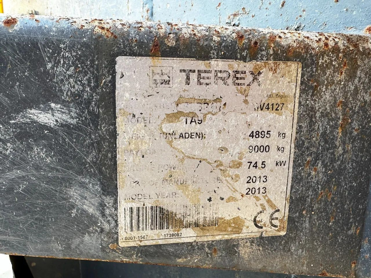Terex 9 Ton 4X4 Mini Dumper *3711 Hours* - מיני מסיר פסולת: תמונה 5 Terex 9 Ton 4X4 Mini Dumper *3711 Hours* - מיני מסיר פסולת: תמונה 5
