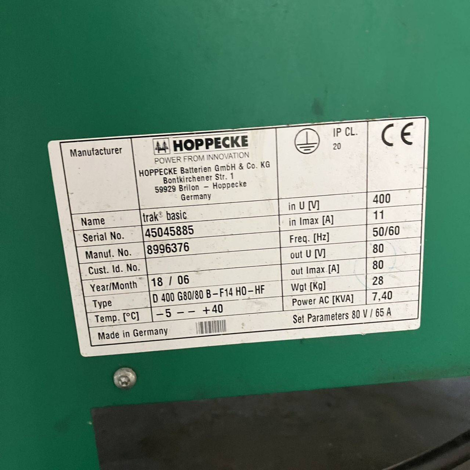 חלקי חילוף עבור ציוד לטיפול בחומרים Hoppecke D 400 G80/80 B-F14 H0-HF Trak Air (5): תמונה 6