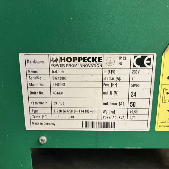מערכת חשמל עבור ציוד לטיפול בחומרים Hoppecke E230 G24/50B-F14FHO-HF Trak Air: תמונה 6