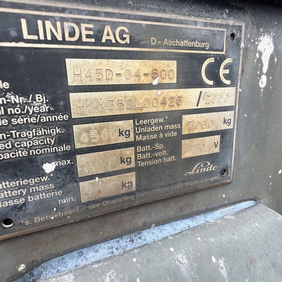 Linde H45D-600 (352-04) - מלגזת סולר: תמונה 5 Linde H45D-600 (352-04) - מלגזת סולר: תמונה 5