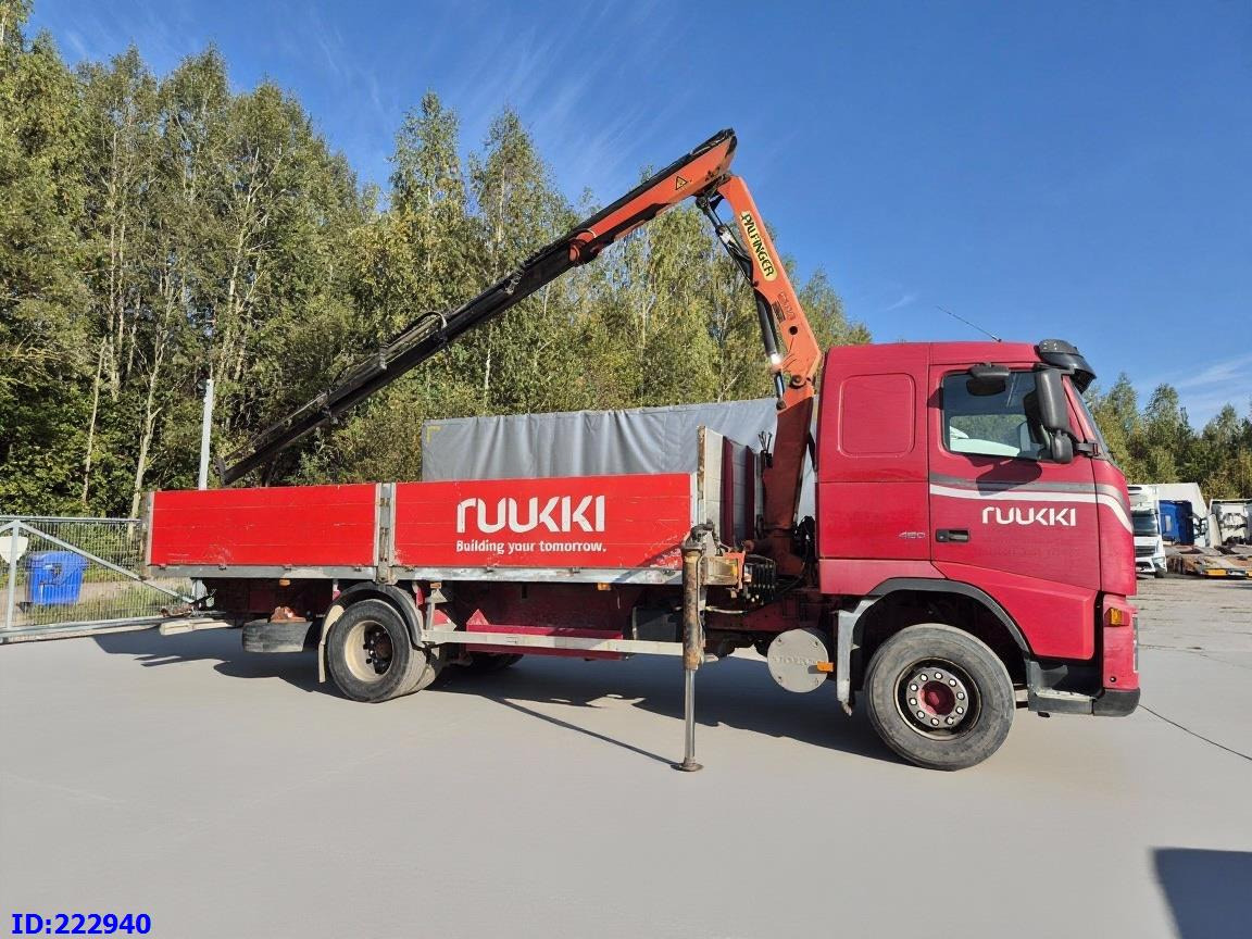 VOLVO FH12 420HP + Crane Palfinger PK9501 - משאית צד נופל/ שטוחה: תמונה 4 VOLVO FH12 420HP + Crane Palfinger PK9501 - משאית צד נופל/ שטוחה: תמונה 4