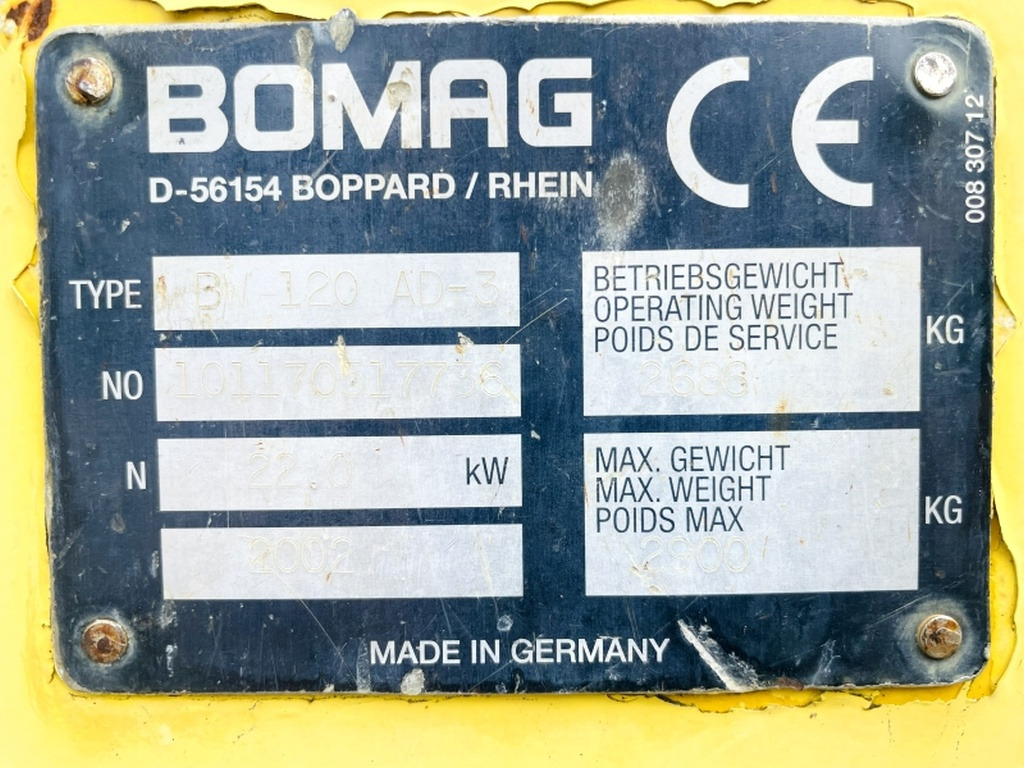 Bomag BW120 AD-3 (4046) - רולר כביש: תמונה 3 Bomag BW120 AD-3 (4046) - רולר כביש: תמונה 3