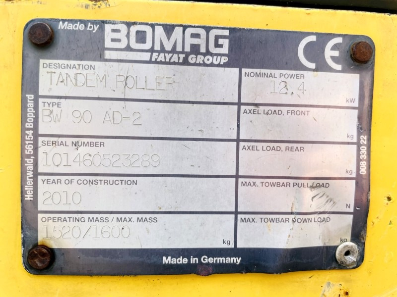 Bomag BW90 AD-2 (3801) - רולר כביש: תמונה 3 Bomag BW90 AD-2 (3801) - רולר כביש: תמונה 3