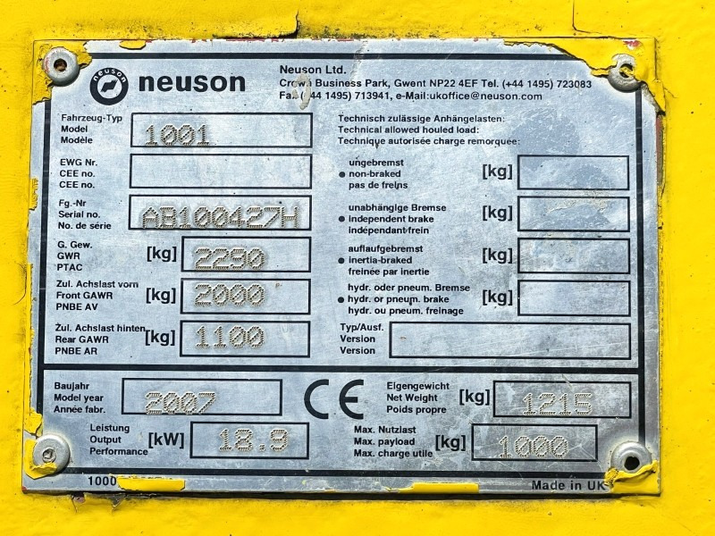 Neuson 1001 (3631) - מיני מסיר פסולת: תמונה 3 Neuson 1001 (3631) - מיני מסיר פסולת: תמונה 3