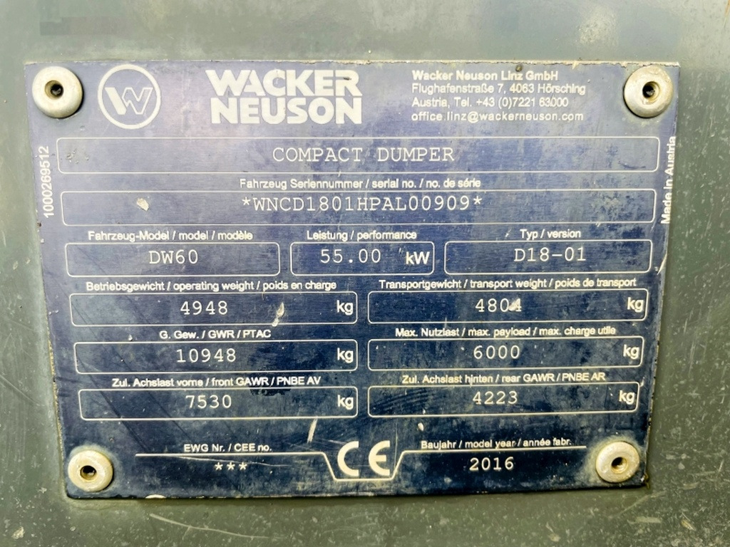 Neuson DW60 (3912) - מיני מסיר פסולת: תמונה 3 Neuson DW60 (3912) - מיני מסיר פסולת: תמונה 3