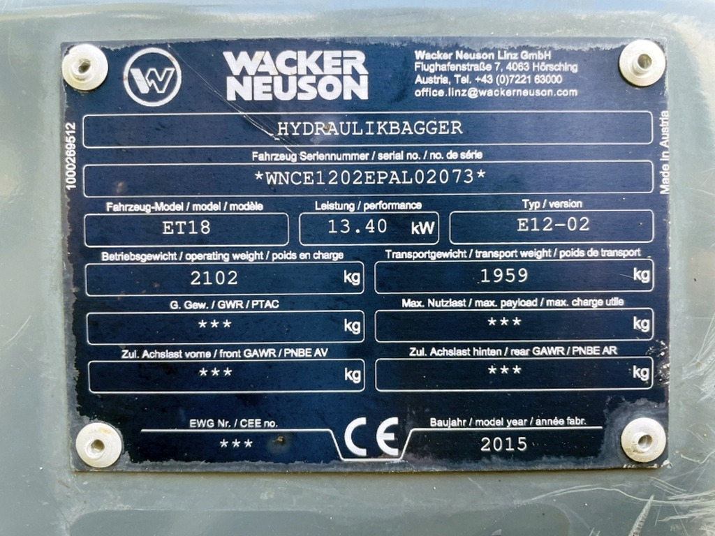 Neuson ET18 VDS (3950) - מיני מחפר: תמונה 3 Neuson ET18 VDS (3950) - מיני מחפר: תמונה 3