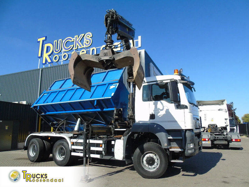 MAN TGX + 6x6 + HIAB 166 E3 HIPRO + 3SIDE TIPPER - מזהיר, משאית מנוף: תמונה 1 MAN TGX + 6x6 + HIAB 166 E3 HIPRO + 3SIDE TIPPER - מזהיר, משאית מנוף: תמונה 1
