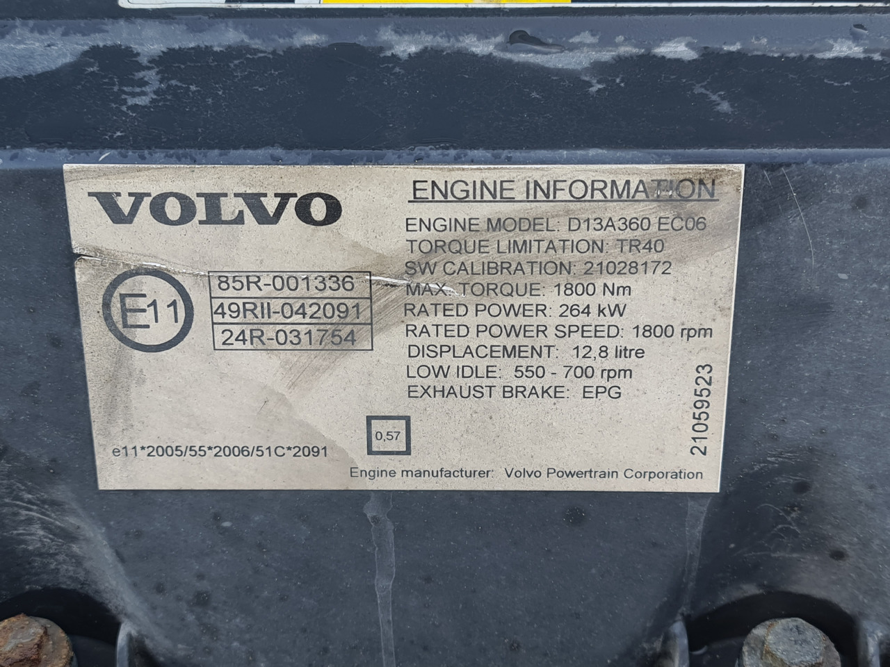 VOLVO FH FM ENGINE D13A 360 EC06 / COMPLETE - מנוע: תמונה 4 VOLVO FH FM ENGINE D13A 360 EC06 / COMPLETE - מנוע: תמונה 4