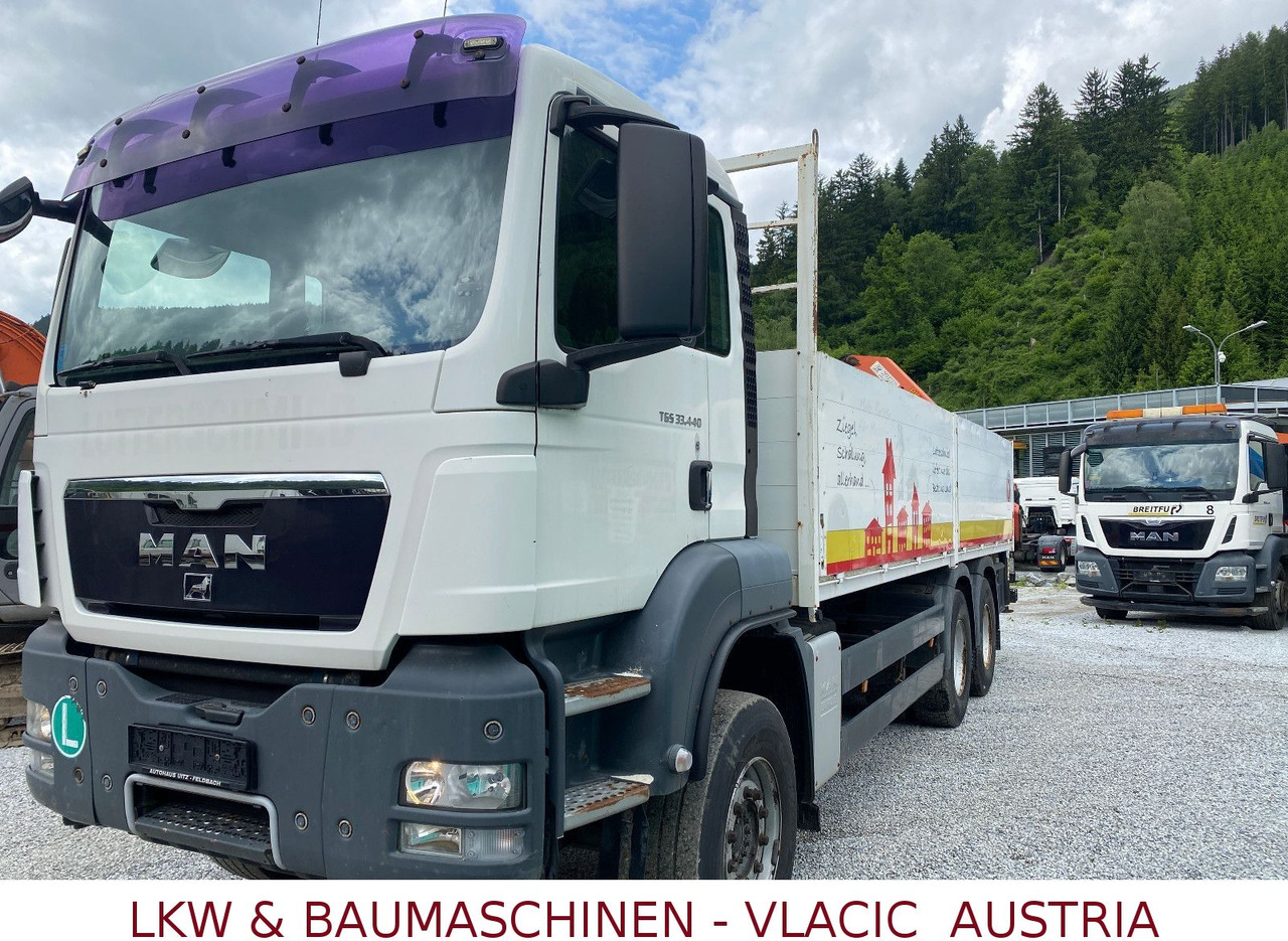 MAN TGS 33.440 6x4 Blatt/Blatt Mit Palfinger PK16500 - משאית צד נופל/ שטוחה, משאית מנוף: תמונה 1 MAN TGS 33.440 6x4 Blatt/Blatt Mit Palfinger PK16500 - משאית צד נופל/ שטוחה, משאית מנוף: תמונה 1