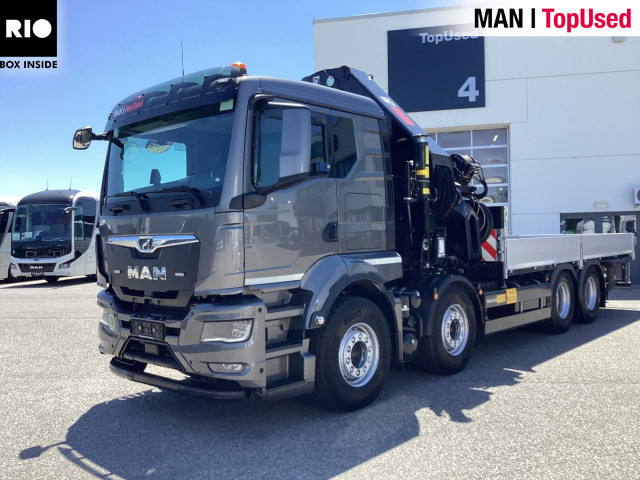 MAN TGS 35.510 8x4 BL CH HIAB X-HiPro 858 E 8 - משאית צד נופל/ שטוחה, משאית מנוף: תמונה 1 MAN TGS 35.510 8x4 BL CH HIAB X-HiPro 858 E 8 - משאית צד נופל/ שטוחה, משאית מנוף: תמונה 1