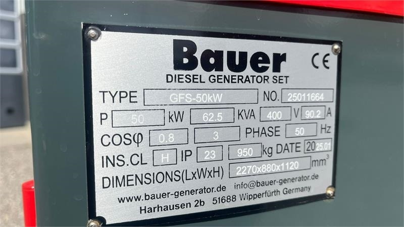 Bauer GFS-50 ATS, 50 kW/62,5 kVA - ערכת גנרטורים: תמונה 4 Bauer GFS-50 ATS, 50 kW/62,5 kVA - ערכת גנרטורים: תמונה 4