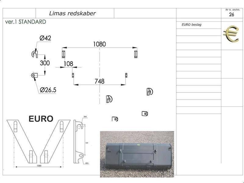 Limas Balletang Balletang med EURO beslag på. - מהדק עבור מכונה חקלאית: תמונה 2 Limas Balletang Balletang med EURO beslag på. - מהדק עבור מכונה חקלאית: תמונה 2