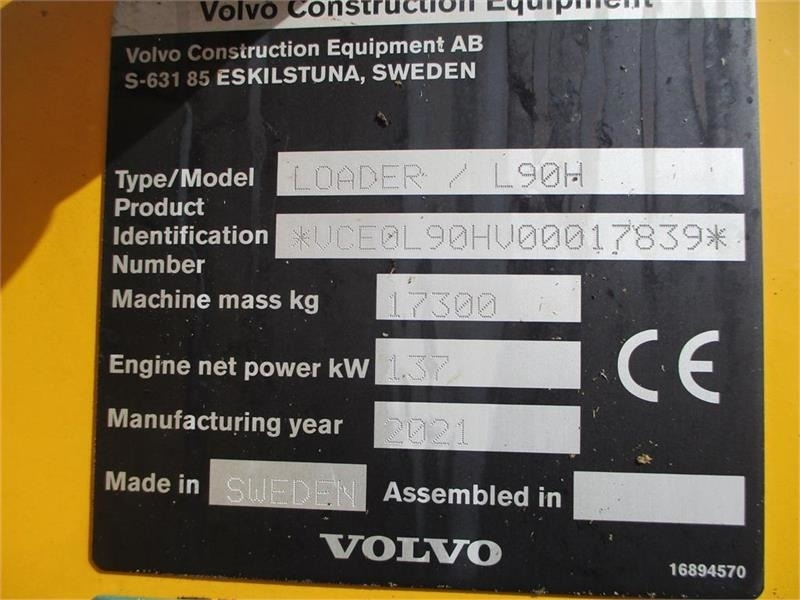 Volvo L 90 H Årg 9.2021, CDC, BSS, DK-Maskine med fuld V - מעמיס גלגלים: תמונה 2 Volvo L 90 H Årg 9.2021, CDC, BSS, DK-Maskine med fuld V - מעמיס גלגלים: תמונה 2