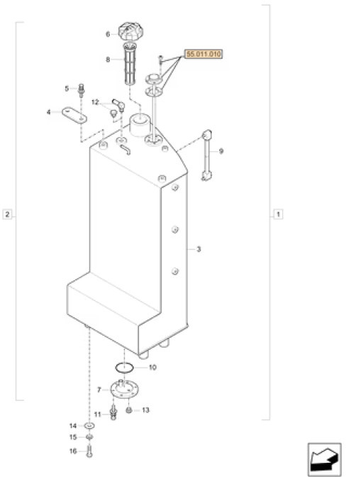 Case 3LML03100 - 3KML03100 - מכל דלק עבור מכונת בנייה: תמונה 1 Case 3LML03100 - 3KML03100 - מכל דלק עבור מכונת בנייה: תמונה 1