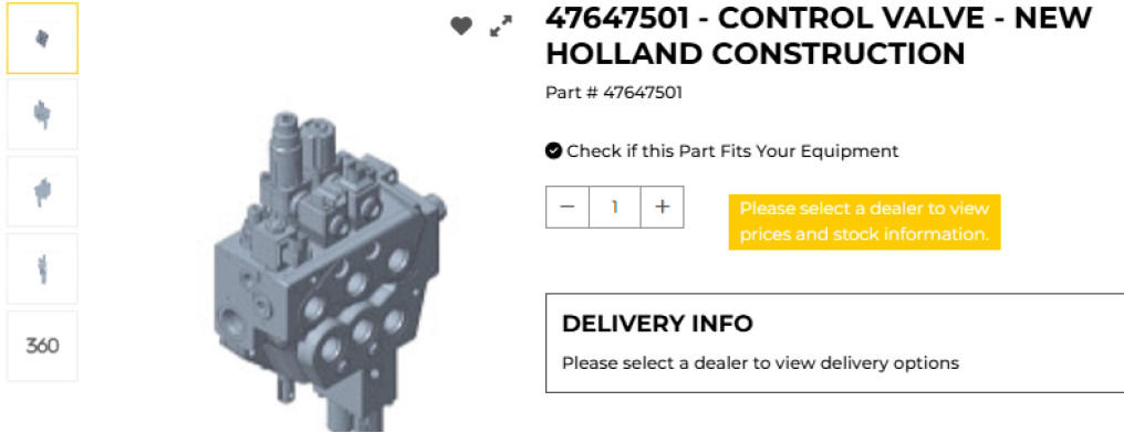Case 47647501 - שסתום הידרולי עבור מכונת בנייה: תמונה 1 Case 47647501 - שסתום הידרולי עבור מכונת בנייה: תמונה 1