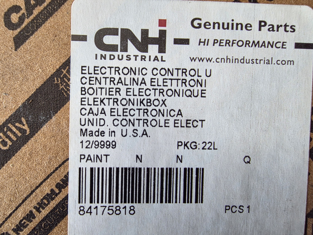 Case 84175818 - YZ104830 - ECU עבור מכונת בנייה: תמונה 1 Case 84175818 - YZ104830 - ECU עבור מכונת בנייה: תמונה 1