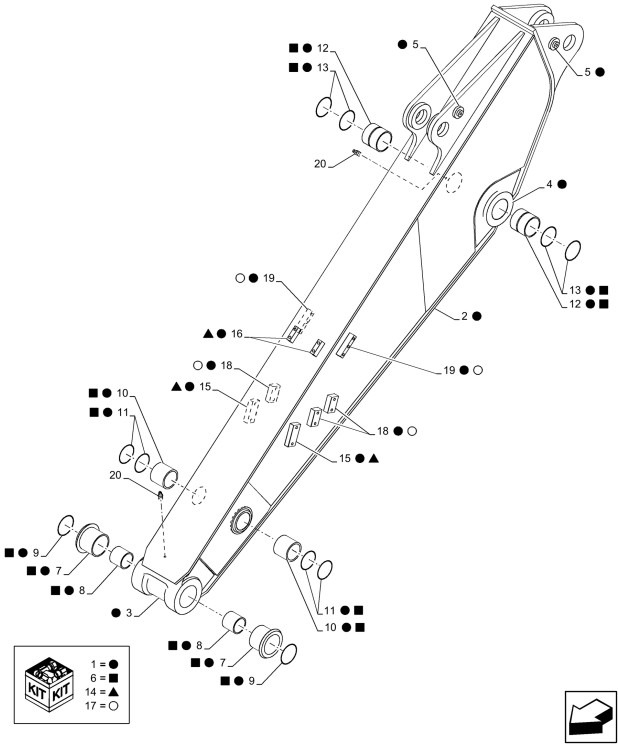 Case KRV39290 - זרוע עבור מכונת בנייה: תמונה 1 Case KRV39290 - זרוע עבור מכונת בנייה: תמונה 1