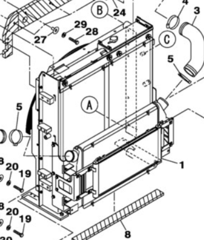 Case KTH11421 - רדיאטור עבור מכונת בנייה: תמונה 1 Case KTH11421 - רדיאטור עבור מכונת בנייה: תמונה 1
