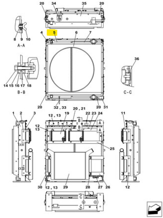 Case LN003980 - רדיאטור עבור מכונת בנייה: תמונה 1 Case LN003980 - רדיאטור עבור מכונת בנייה: תמונה 1