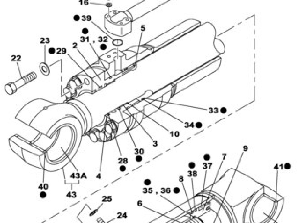 Case LZ007420 - LB010990 - צילינדר הידרולי עבור מכונה חקלאית: תמונה 1 Case LZ007420 - LB010990 - צילינדר הידרולי עבור מכונה חקלאית: תמונה 1