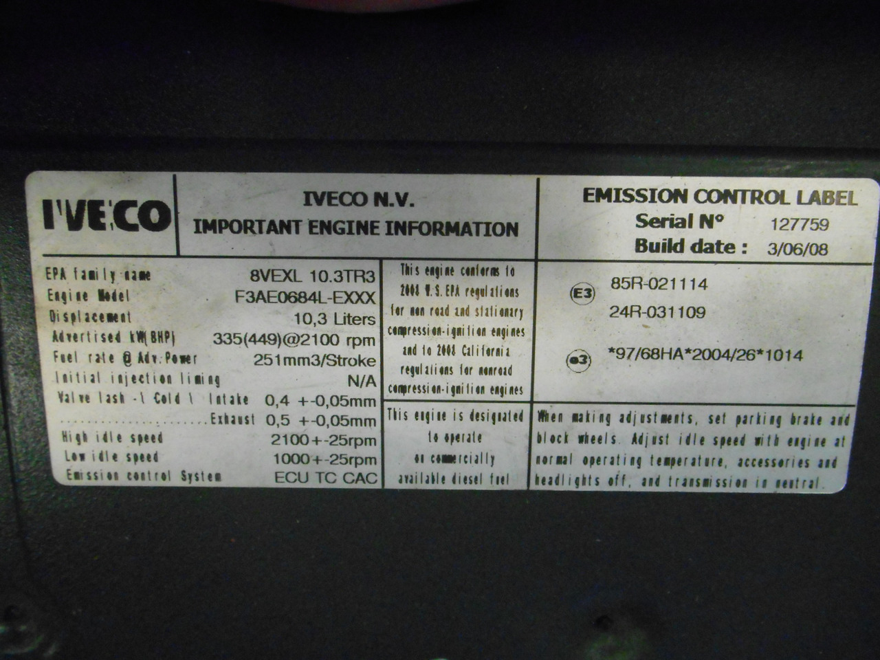 חָדָשׁ מנוע עבור מכונת בנייה Iveco F3AE0684L - 87283193: תמונה 9