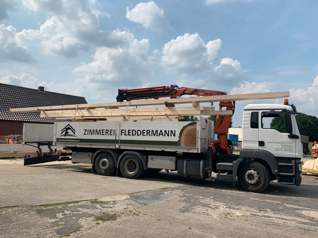 MAN TGS26400-6x2 LL/ TEREX 165 - EA3 - משאית צד נופל/ שטוחה, משאית מנוף: תמונה 1 MAN TGS26400-6x2 LL/ TEREX 165 - EA3 - משאית צד נופל/ שטוחה, משאית מנוף: תמונה 1