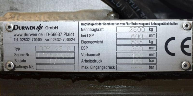 DURWEN DPK 25 C, Breite 1.200 mm - מזלגות: תמונה 5 DURWEN DPK 25 C, Breite 1.200 mm - מזלגות: תמונה 5