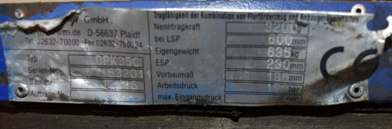 DURWEN DPK 35 C - מזלגות עבור ציוד לטיפול בחומרים: תמונה 4 DURWEN DPK 35 C - מזלגות עבור ציוד לטיפול בחומרים: תמונה 4
