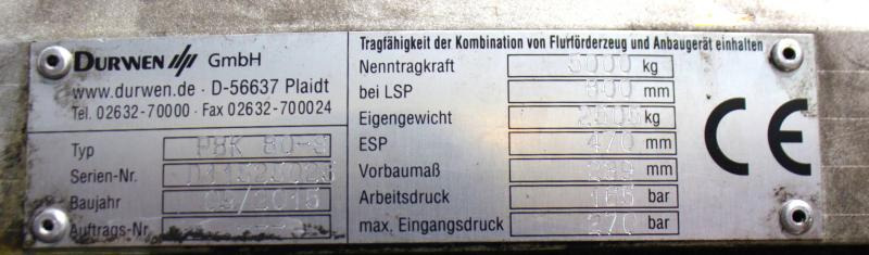 DURWEN PBK80-S, Breite 1950 mm - מהדק עבור ציוד לטיפול בחומרים: תמונה 5 DURWEN PBK80-S, Breite 1950 mm - מהדק עבור ציוד לטיפול בחומרים: תמונה 5