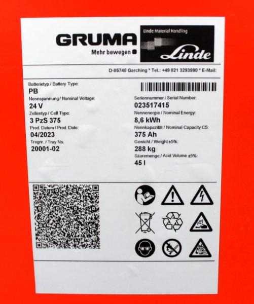 GRUMA 24 Volt 3 PzS 375 Ah - מצבר: תמונה 4 GRUMA 24 Volt 3 PzS 375 Ah - מצבר: תמונה 4