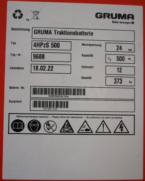 GRUMA 24 Volt 4 PzS 500 Ah - מצבר עבור ציוד לטיפול בחומרים: תמונה 5 GRUMA 24 Volt 4 PzS 500 Ah - מצבר עבור ציוד לטיפול בחומרים: תמונה 5