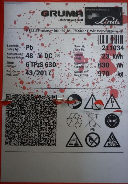 GRUMA 48 Volt 6 PzS 630 Ah - מצבר: תמונה 5 GRUMA 48 Volt 6 PzS 630 Ah - מצבר: תמונה 5