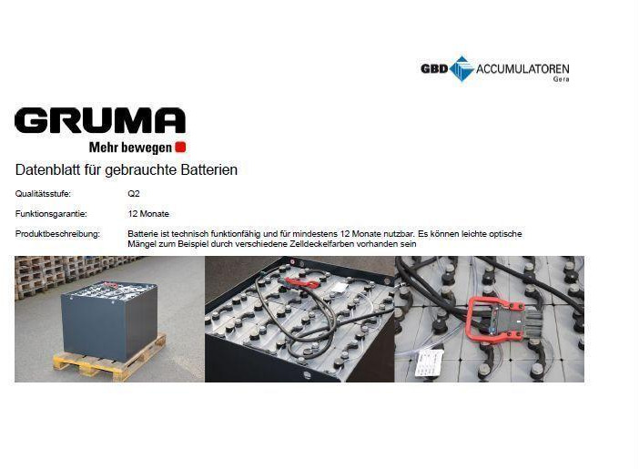 מצבר עבור ציוד לטיפול בחומרים GRUMA 80 Volt 5 PzS 625 Ah: תמונה 6