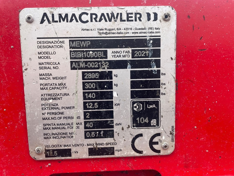 Almacrawler BIBI 1090BL EVO - מעלית מספריים: תמונה 3 Almacrawler BIBI 1090BL EVO - מעלית מספריים: תמונה 3