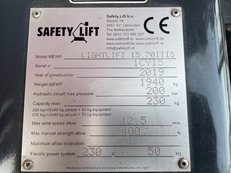 Hinowa Lightlift 15.70 - זרוע מרפקי, במת הרמה ספיידר: תמונה 3 Hinowa Lightlift 15.70 - זרוע מרפקי, במת הרמה ספיידר: תמונה 3