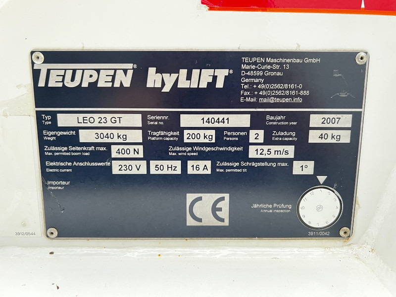 Teupen Leo 23 GT - זרוע מרפקי, במת הרמה ספיידר: תמונה 5 Teupen Leo 23 GT - זרוע מרפקי, במת הרמה ספיידר: תמונה 5
