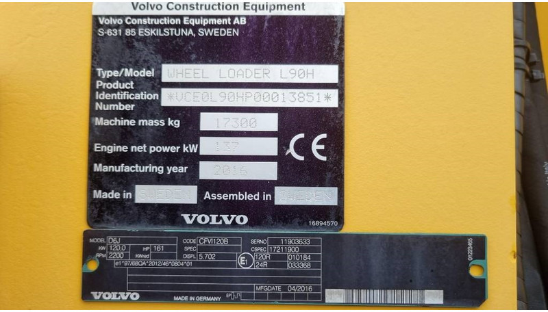 מעמיס גלגלים Volvo L90 H, Hjullastare: תמונה 16