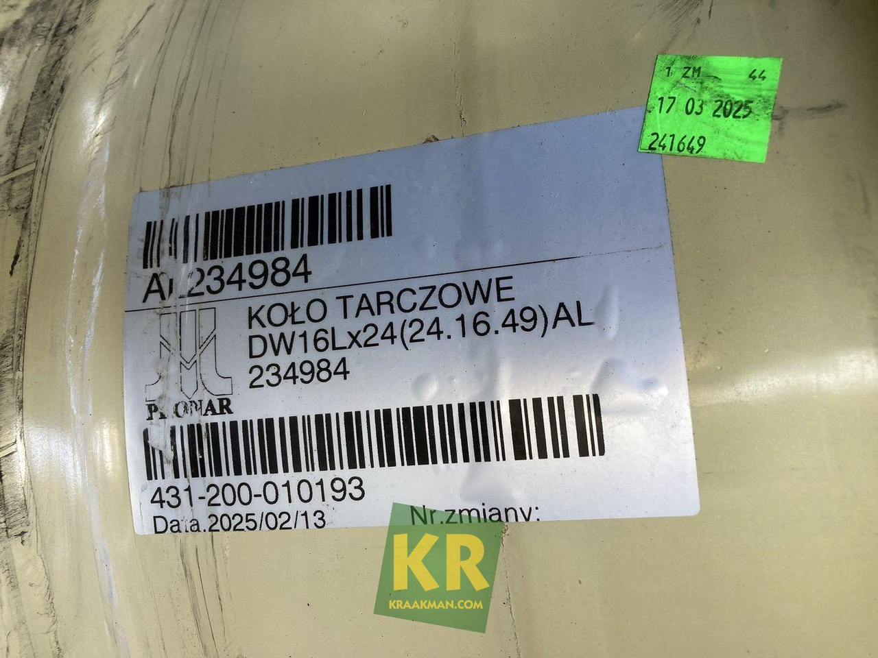 16 X 24 velg John Deere - חישוק עבור מכונה חקלאית: תמונה 4 16 X 24 velg John Deere - חישוק עבור מכונה חקלאית: תמונה 4