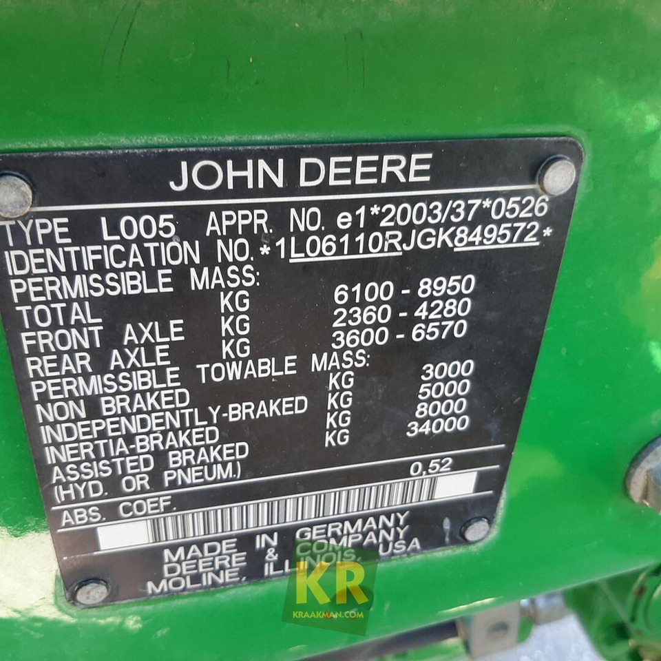 6110R John Deere - טרקטור חקלאי: תמונה 3 6110R John Deere - טרקטור חקלאי: תמונה 3