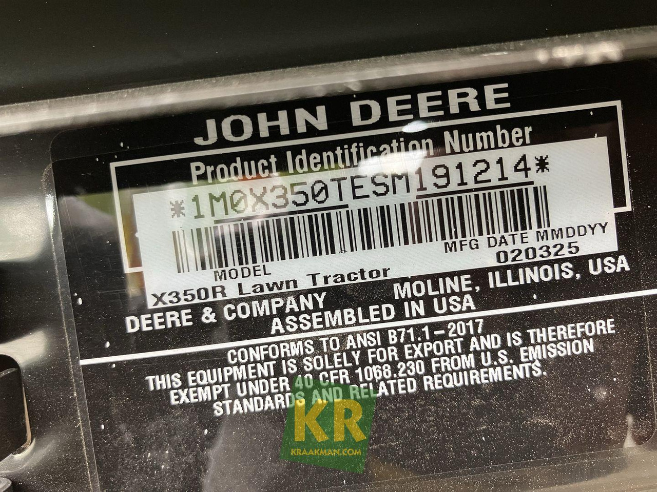 X350R John Deere - מכסחת גינה: תמונה 4 X350R John Deere - מכסחת גינה: תמונה 4