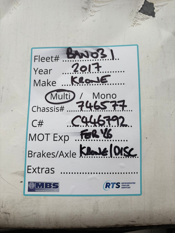 2011 Gray & Adams 11.4m Fridge Trailer – BAN031 - סמיטריילר עם קירור: תמונה 2 2011 Gray & Adams 11.4m Fridge Trailer – BAN031 - סמיטריילר עם קירור: תמונה 2
