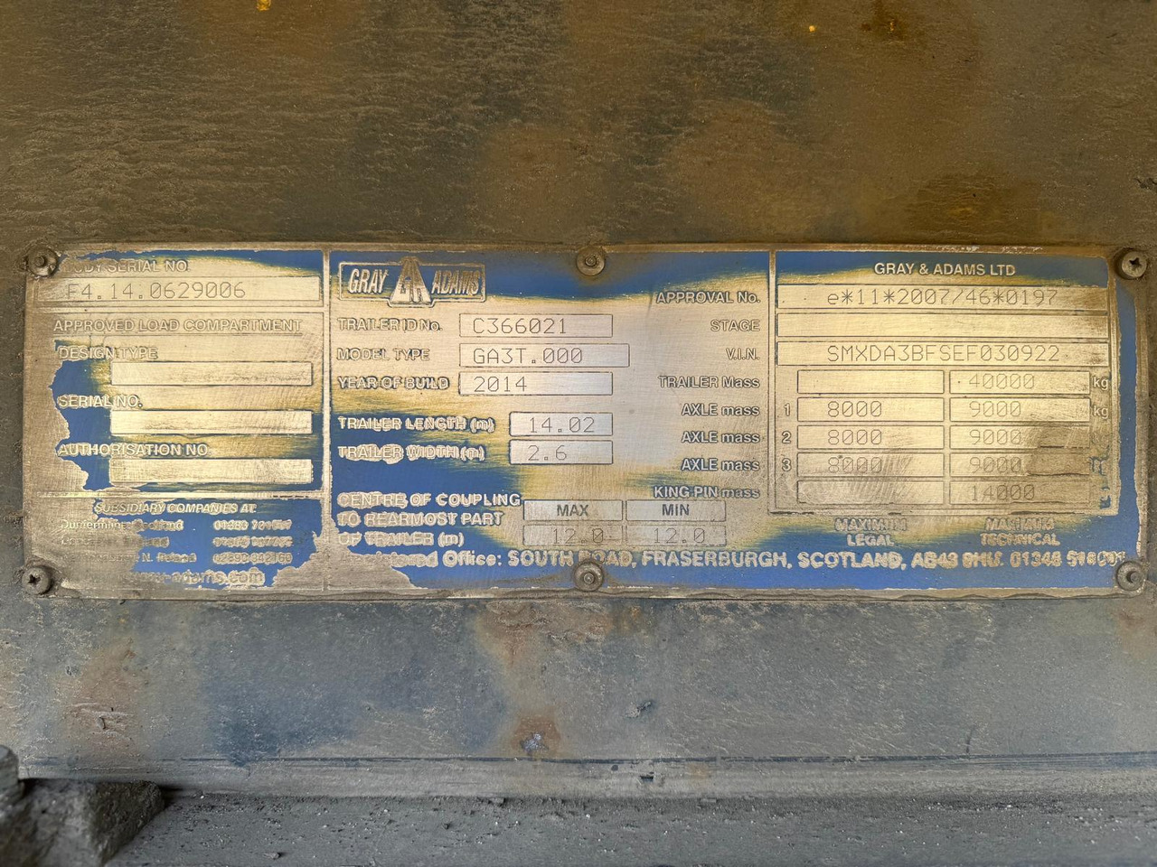 2014 Gray and Adams 13.6m Fridge Trailer - סמיטריילר עם קירור: תמונה 2 2014 Gray and Adams 13.6m Fridge Trailer - סמיטריילר עם קירור: תמונה 2