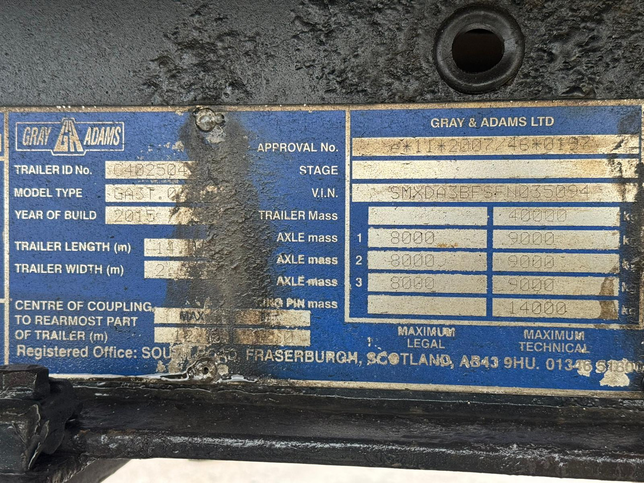 סמיטריילר עם קירור Gray and Adams 2015 Vector 1950 MT: תמונה 12