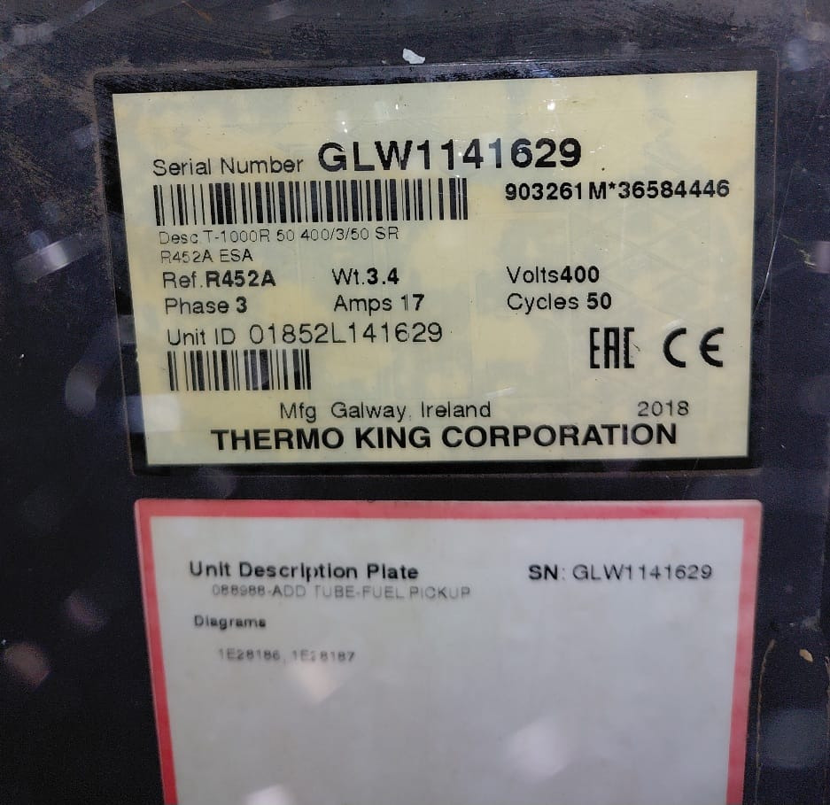 Thermo King T-1000 R S/N : GLW1141629 - יחידת מקרר: תמונה 2 Thermo King T-1000 R S/N : GLW1141629 - יחידת מקרר: תמונה 2
